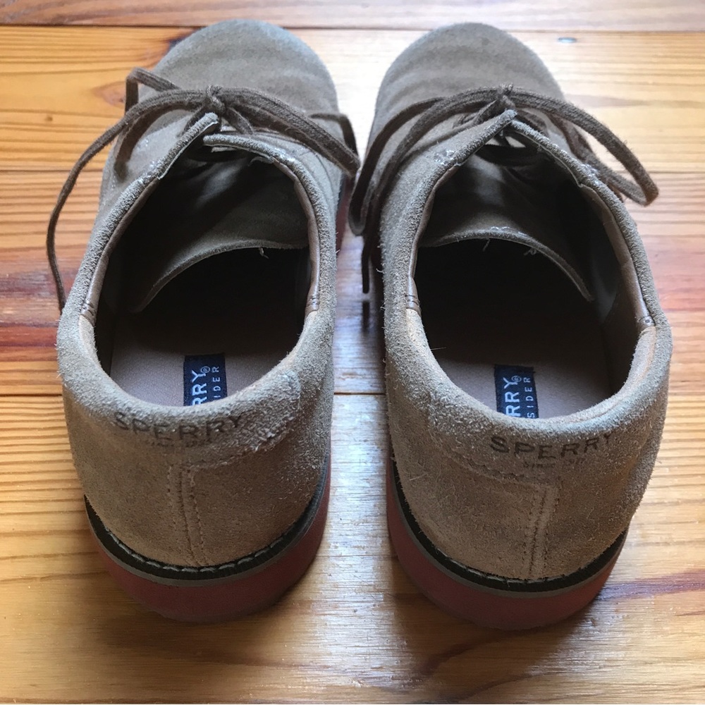 Sperry Tan Beige Suede Sneakers, EUC, 5.5 M 38 W - Picture 6 of 10